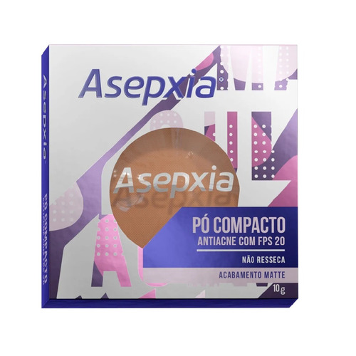 Asepxia Pó Compacto Antiacne Fps20 Bege Escuro - 10g 