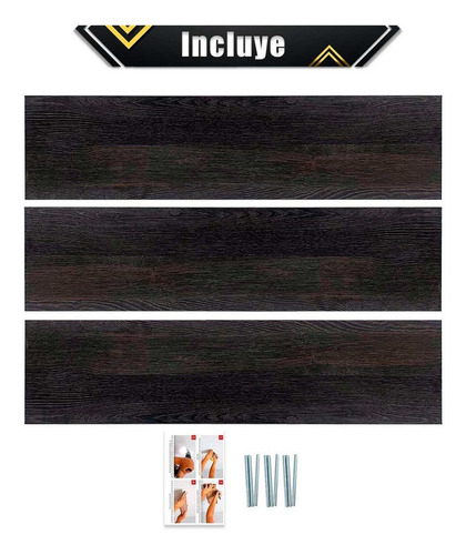 3 Repisas Flotantes Modernas Minimalistas Melamina 80x20 Cm Color Espresso