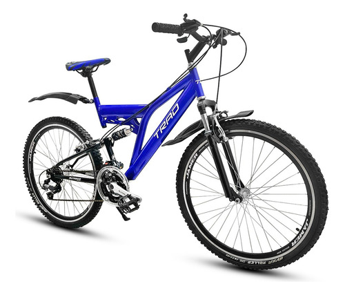 Bicicleta Mtb Doble Suspensión R26 3x6 Velocidades Color Azul Tamaño Del Cuadro 26
