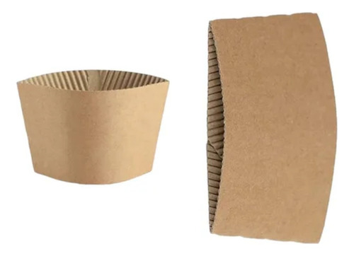 Collarines De Vasos Polipapel 355 Cc / 12 Oz X 1.000 Unid. Marrón Claro