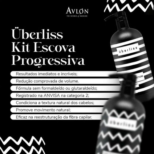 Kit 1 Shampoo Pré-liss 1 Emulsão Alisante Uberliss 950ml