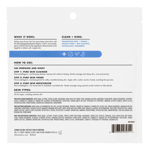 E.l.f. Skin Pure Skin Back To Basics Mini Kit, Limpiador Li