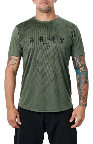 Camiseta Básica Action Army Invictus Tecido Dry Verde