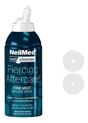 2 Discos De Silicona + 1 Neilmed Piercing Aftercare Gr177ml