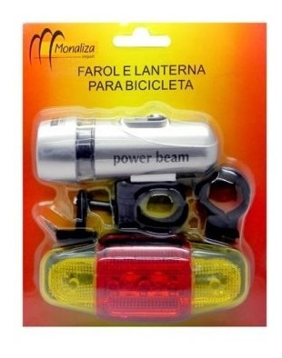 Imagem 1 de 2 de Farol E Lanterna P/ Bicicleta - Monalisa