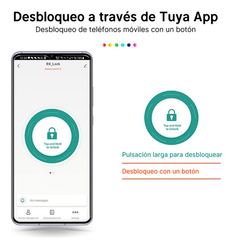 Inteligente Cerradura Digital Con Huella/llave/app Seguridad