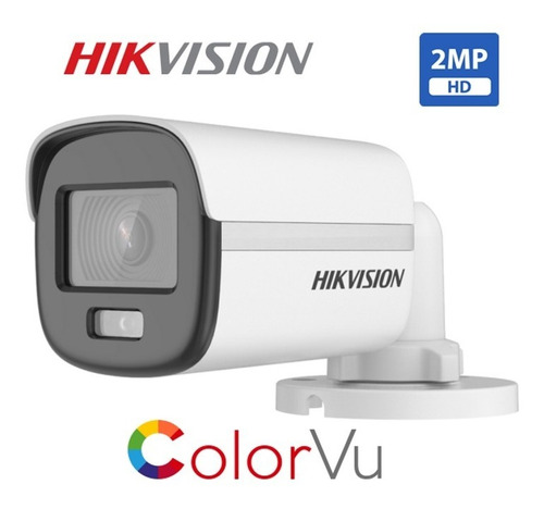 Camara Hikvision Bullet Colorvu 2mp 1080p Ds-2ce10df0tpf Jwk