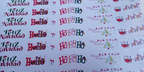 Stickers Autoadhesivo Rectangular Motivo Navideño,fin De Año