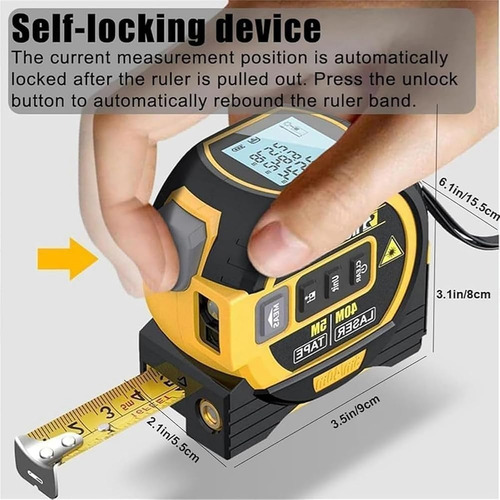 Cinta Métrica 3 En 1 Pantalla Digital Cinta 5 M Laser 10 M