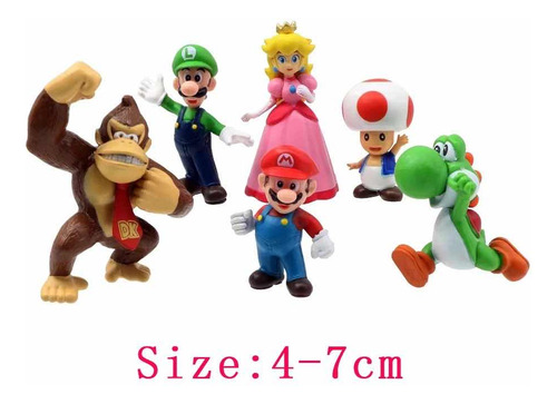 Bonecos De Ação Mario Kit Com 6