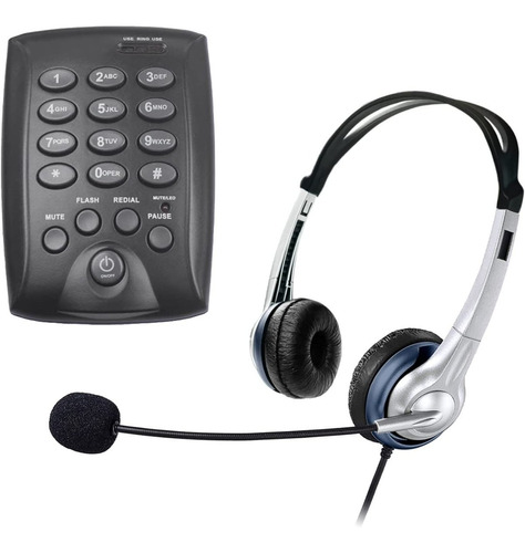 Teléfono Fijo Oficina + Diadema Call Center Anulación-ruido