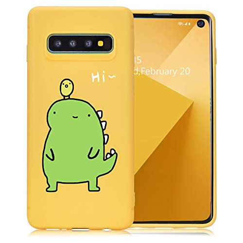 Funda Para Samsung Galaxy S10 Amarillo Goma Suave