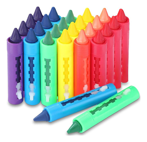 24 Piezas Bañera Crayones Colores De Baño Lavable Fácil Limp