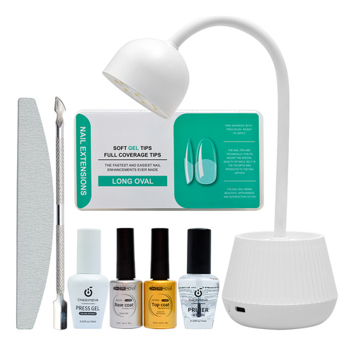 Kit Soft Gel Liquido Completo Cherimoya + Lampara Soft Gel