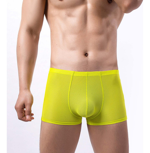 Pantalones Cortos Tipo Bóxer Suaves De Malla Transpirable Pa
