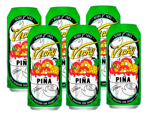 Pack De 6 Cerveza Vicky Piña 473ml