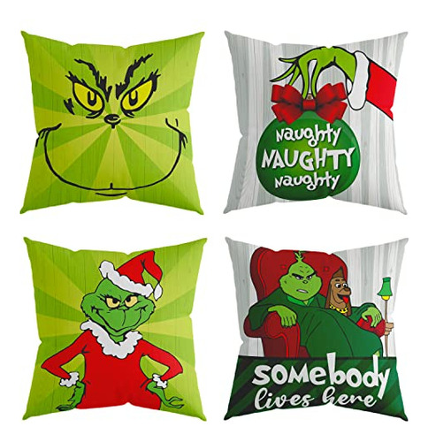 Christmas Pillow Covers 18x18 Set Of 4 Cushion Case For...