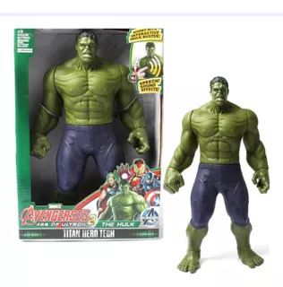 Muñeco Increíble Hulk 30cm Luz Y Sonido Articulado Verde