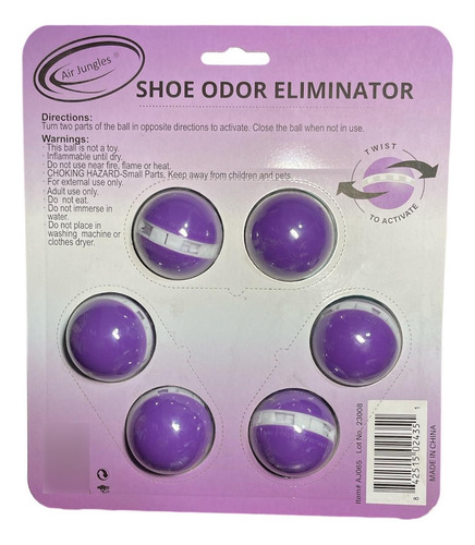 Air Jungles Desodorante Para Calzado N Esferas 6 Piezas Lavander