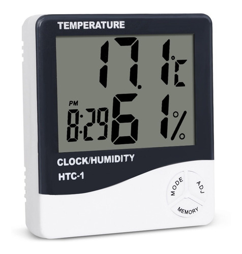  Higrometro Digital Termometro Humedad Reloj Alarma Temperatura Externa Alta Precision