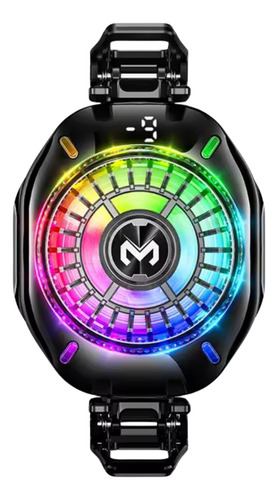 Ventilador Cooler Para Celular Memo Cx10 Con Luces Rgb Negro