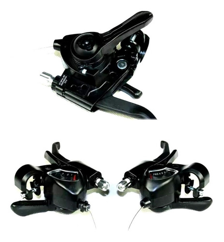 Imagen 7 de 7 de Par De Shifters Integrados Shimano Ez Fire Ef41 - 3x7 Vel.