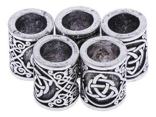 5 Unidades De Plata Antigua Nórdica Viking Rune Beads For