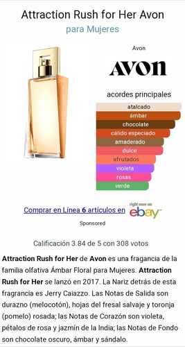 Fragancia Femenina Attraction Rush - M - mL a $3000