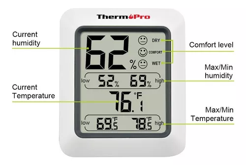 Termómetro Higrómetro Digital Thermopro Tp-50 Mide Humedad