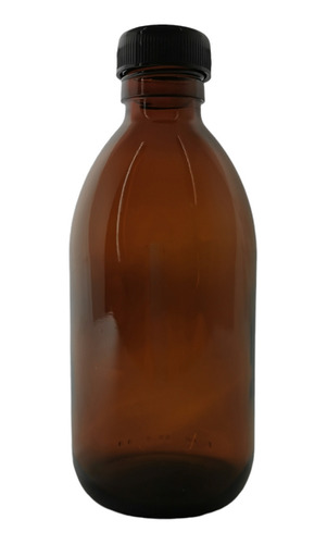 Frasco Envase Botella De Vidrio Ambar 250 Ml 24 Pzs Con Tapa