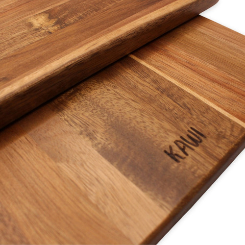 Set 2 Tablas Para Aperitivo De Madera De Acacia Kawi® Color Café
