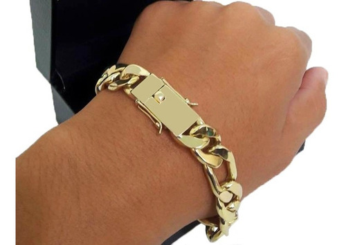 Imagem 2 de 6 de Pulseira Grumet 3x1 24 Gramas 12mm Ouro 18k