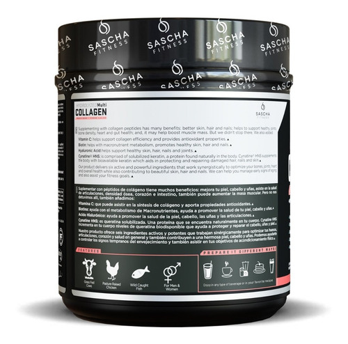 Imagen 4 de 4 de Sascha Fitness Multi Collagen Colageno - Sabores