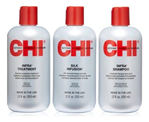 Chi Trio Infra Shampoo Tratamiento Y Silk Infusion 355ml C/u