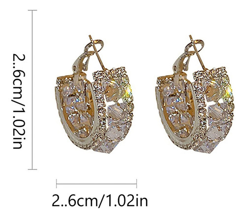 Pendientes Redondos Super Flash Con Diamantes Completos Para