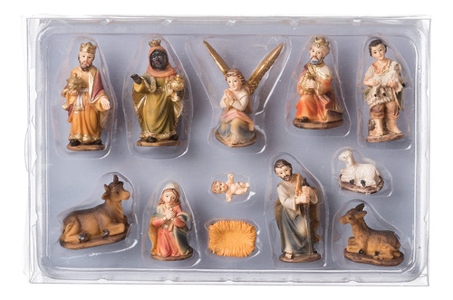 Roman Inc. - Set De Pesebre De 2 Pulgadas, 12 Piezas En Colo