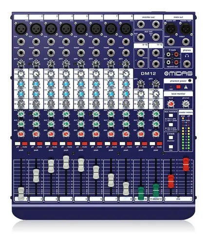 Mixer Consola Analógico 12 Canales Midas Dm12 8 Preamp Cuo
