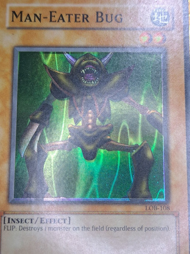 Yugioh Man-eater Bug Lob-108 Original Misprint Super Rare