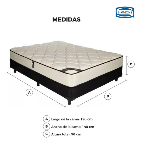 Colchón Sommier Simmons Backcare Hotel Bilt 2 Plazas 190x140