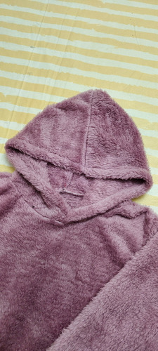 Maxi Buzo Peluche Bifaz Oversize Con Capucha