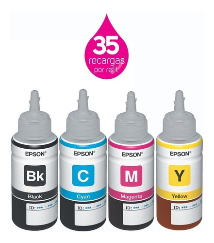 Imagen 2 de 7 de Tinta Original Epson Kit 664 Rendimiento 70ml Sist. Continuo