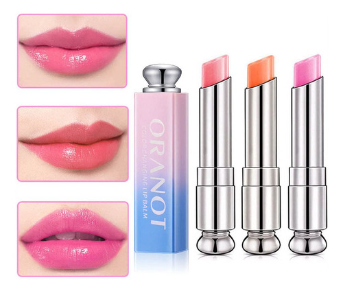 Juego De 3 Blsamo Labial De Lpiz Labial Que Cambia De Color,