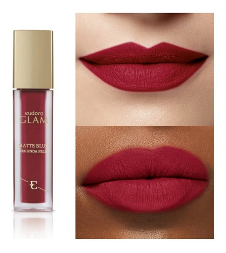 Batom Glam Matte Blur Segunda Pele Bordô Profundo 5,5ml Acabamento Mate