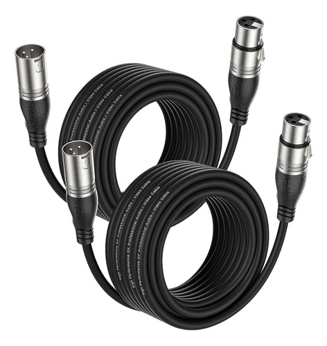 Pack De Cables Xlr Ebxya Ngero 7,6m C/u, 2 Pcs