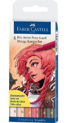 Marcadores Lettering Pitt Faber Castell 6u Manga Kaoiro