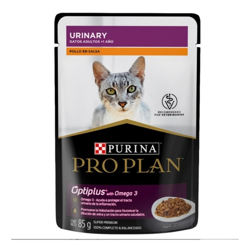 Imagen 1 de 5 de Alimento Pro Plan Urinary Húmedo Gato Adulto, Sobre De 85gr