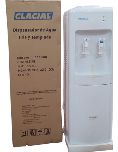 Despachador De Agua Fría Y Templada Torre Alta Glacial Blanco