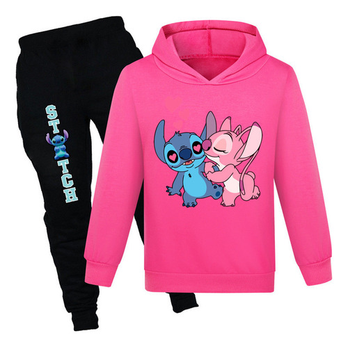 Nuevo Sudadera Infantil Capucha Y Pantalón Rosa Estampado St