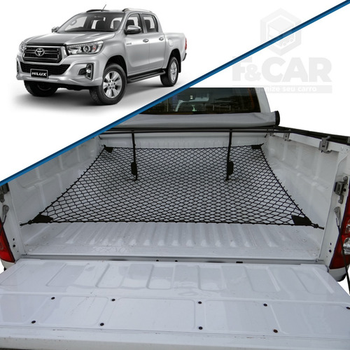 Rede Trava Carga Caçamba Toyota Hilux Porta Objetos