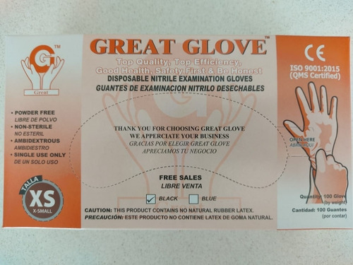 Guantes De Nitrilo Descartables Caja Por 100 Unidades